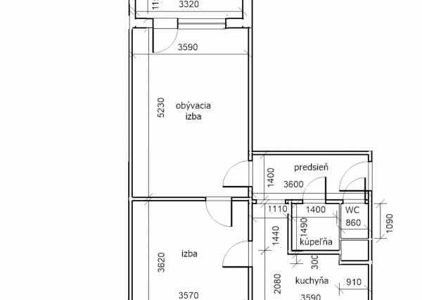 REZERVOVANÉ 2i Byt s loggiou na sídl. 2 - Pôvodný stav, PO